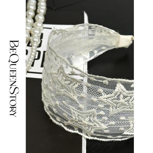 余潇潇配饰 百搭蕾丝名媛风五角星提花发箍 商品图2