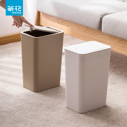 茶花柯琳弹盖式垃圾桶204001 商品图0