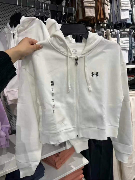 安德玛女士连帽卫衣拉链外套‼️💰458✈️三个颜色可选✔️白色试穿M～香芋色/白色/藏蓝色 商品图0