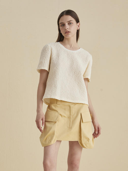 法式棉质立体肌理感短上衣 商品图4