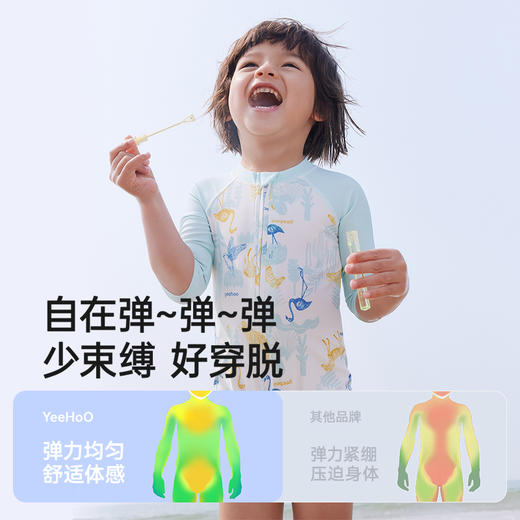 英氏儿童连体泳衣短袖女宝宝泳装男童女童新款夏季 商品图4