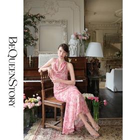 余潇潇【奥汀玫瑰】2025春装新款修身复古气质收腰法式鱼尾连衣裙