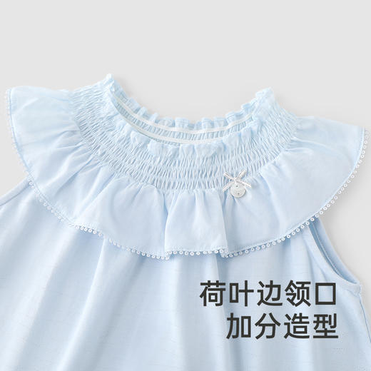 【商场同款】英氏儿童套装夏季透气休闲衣裤套女童背心中裤套装 商品图2