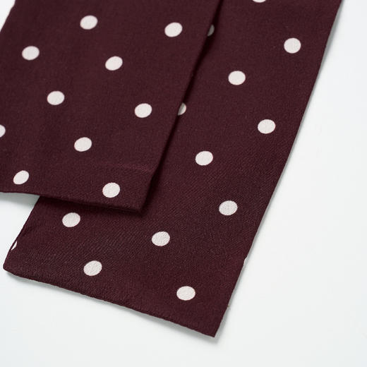 ROMI STUDIO“法式优雅”100%桑蚕丝红白波点系脖发带飘带 436D6105 商品图3