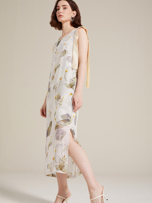 火山雏菊印花飘带连衣裙（偏大，卡码拍小） 商品图3