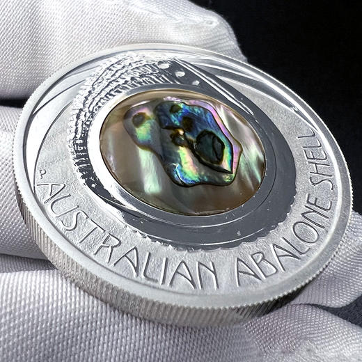 澳大利亚 珍珠贝母银币 1盎司纯银 镶嵌天然贝壳 带证书 商品图4