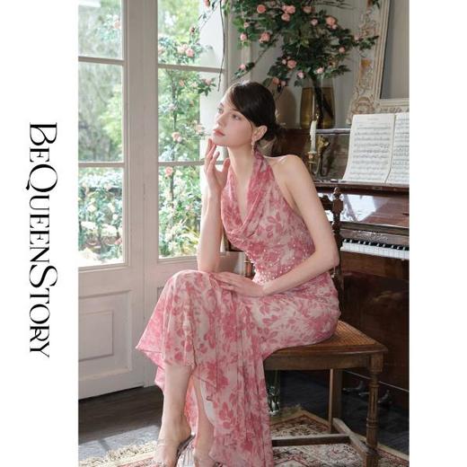 余潇潇【奥汀玫瑰】2025春装新款修身复古气质收腰法式鱼尾连衣裙 商品图3