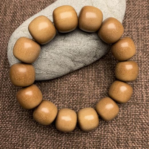 【青山特惠】15*16mm14颗 正区印度迈索尔老山檀精工老型桶珠 银丝纹理 L5 商品图5