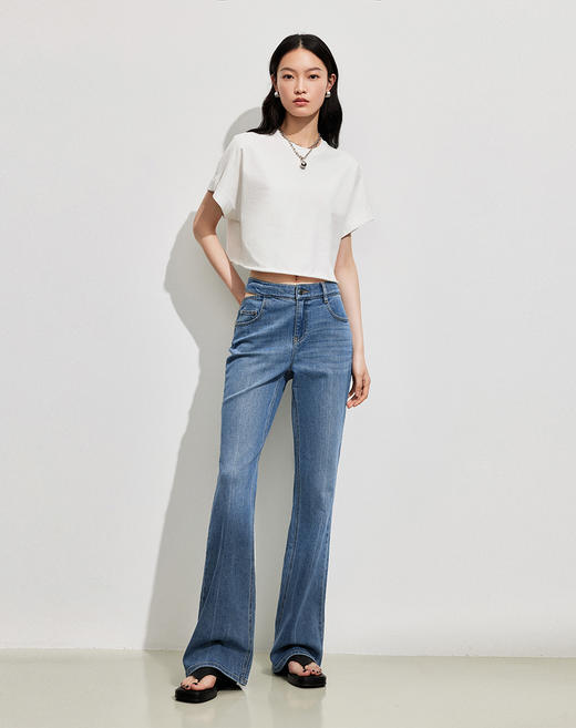 simplepieces夏季新品SPS上衣女宽肩短款短袖T 商品图6