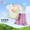 贝贝怡25夏季新款女童卡通印花冰感短袖T恤花边宽松凉感短裤休闲套装ZB2ET002 商品缩略图1