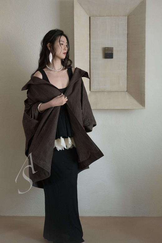 Phaedo 褐金色/暮金色丝棉廓形外套 商品图2