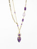 MELI&MOLI |紫水晶迷你树叶吊坠随形珠点缀包金项链—五行之火 商品缩略图0