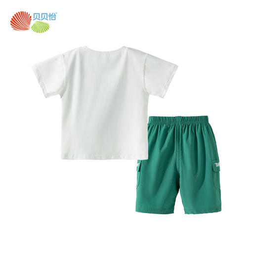贝贝怡2025夏季新款男童工装风七分裤+凉感透气短袖T恤运动休闲冰感套装ZB2ET013 商品图3