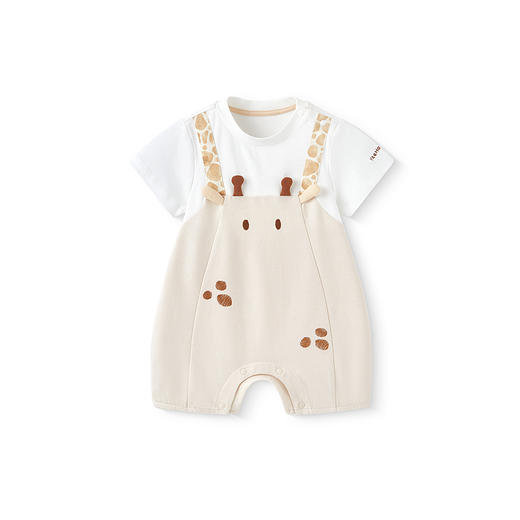 【商场同款】英氏婴儿衣服夏季短袖男童透气可爱假两件连身衣爬服 商品图4