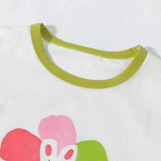 贝贝怡25夏季新款女童卡通印花冰感短袖T恤花边宽松凉感短裤休闲套装ZB2ET002 商品图7