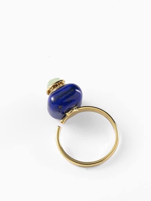 MELI&MOLI |青金四方瓶均码可调925银镶石香薰戒指—五行之水 商品图1