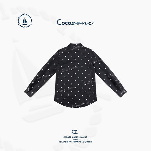 COCO ZONE【黑标系列】 松弛老钱风波点撞色衬衫CD2A0524 商品图1