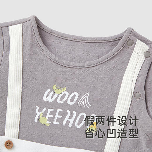 【商场同款】英氏婴儿衣服夏季短袖童装男童透气纯棉假两件连身衣 商品图3