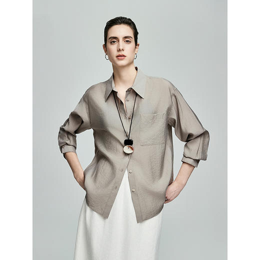 棉仓362604001-初棉肌理感天丝轻薄衬衫 商品图0