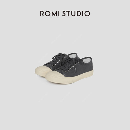 ROMI STUDIO“Classic Retro”帆布拼羊皮平底休闲帆布鞋RWCSP31823 商品图0
