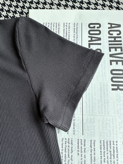 THS-限时  缪家 女士坑条针织短袖T恤 BH2571 商品图5