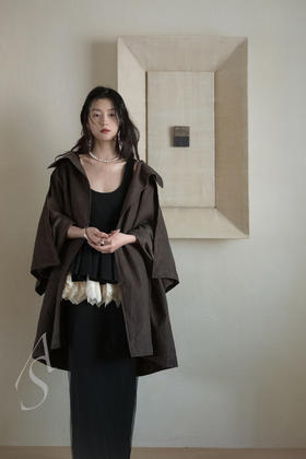 Phaedo 褐金色/暮金色丝棉廓形外套