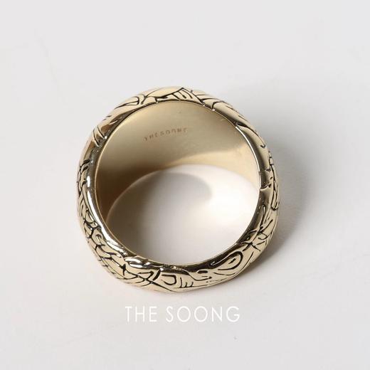 铜合金戒指 THESOONG法式复古手工做旧浮雕图腾开口戒指HWZB6361 商品图3
