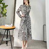 顺丰包邮洛诗琳13702春季优雅连衣裙2025新款设计感印花衬衫裙887 商品缩略图1