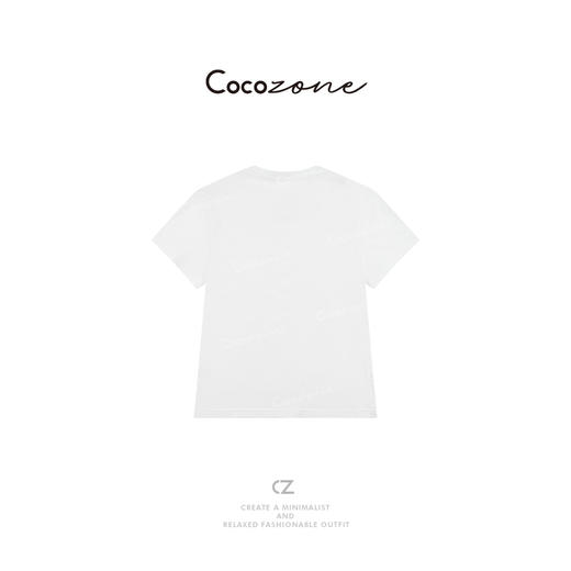 COCO ZONE 25春夏简约小刺绣圆领休闲女式短袖T恤CD1A0344 商品图1