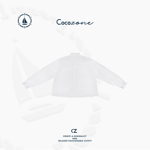 COCO ZONE 100棉高级感镂空立领单排扣衬衫ACD2A0264 商品图2