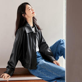 IC 黑色复古皮衣外套女款新款秋款设计高级通勤街头气质上衣