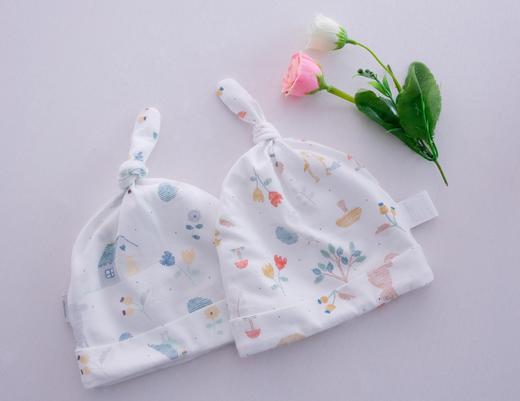 [新生儿胎帽]卓儿婴幼儿帽子纯棉尖角帽防风保暖待产宝宝套头帽 商品图2