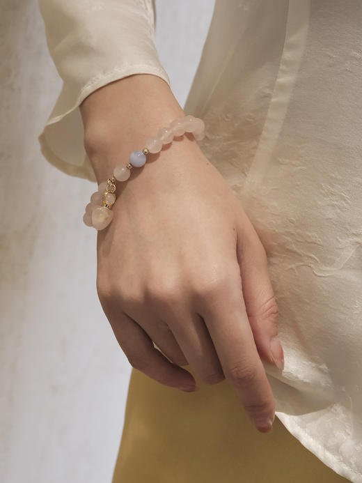 MELI&MOLI |芙蓉石迷你爱心瓶蓝纹玛瑙点缀芙蓉石手链—五行之火 商品图0