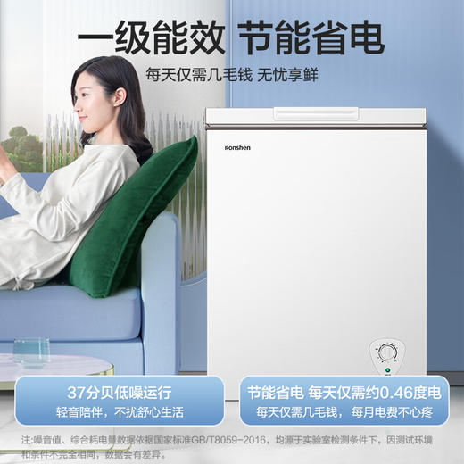 容声（Ronshen）145升 减霜80% 小冰柜 家用冷藏冷冻转换 卧式冷柜 一级能效BD/BC-145ZMSMB 商品图0