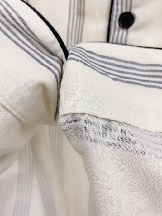 松植屋男款不负韶华竖条纹纱布睡衣套装100%纯棉面料全棉家居服 商品图6