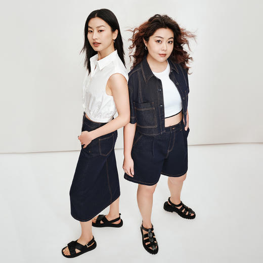 【精致原牛直筒裙】SPS梨形友好前开叉裙simplepieces春S42K008 商品图1