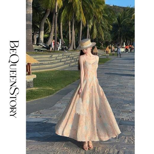 余潇潇【油画少女】2025春装新款欧若风立体印花吊带连衣裙&上衣 商品图2