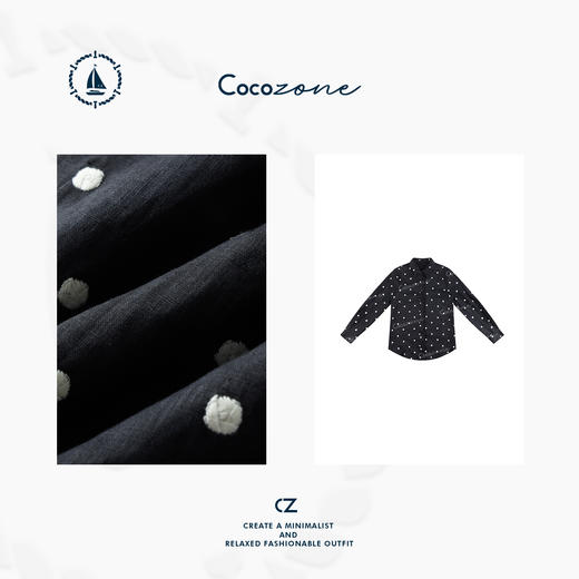 COCO ZONE【黑标系列】 松弛老钱风波点撞色衬衫CD2A0524 商品图2