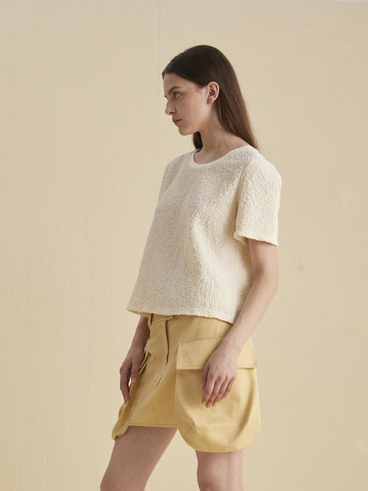 法式棉质立体肌理感短上衣 商品图3