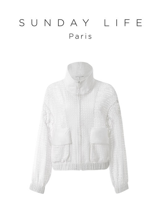 度假风镂空绣花蕾丝拼接外套/长裤 商品图5