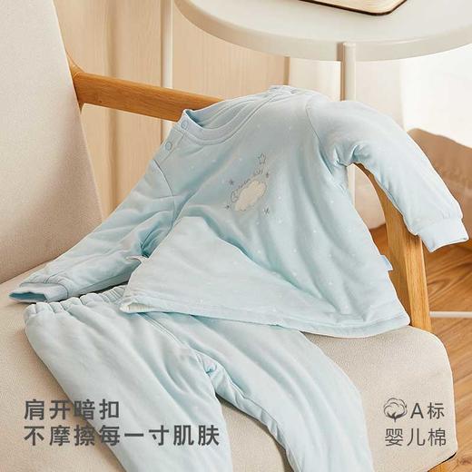 [棉衣套装]卓儿新生儿肩开棉服机洗不变形春季夹棉家居服薄棉萌娃穿搭 商品图1