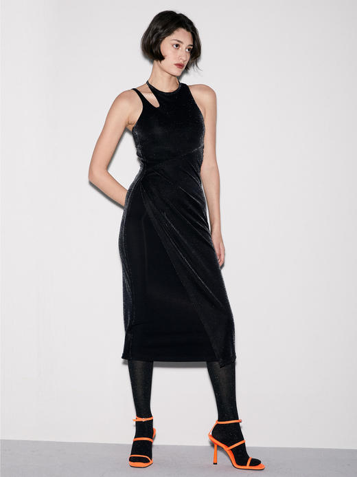 层叠镂空闪耀针织连衣裙 商品图1