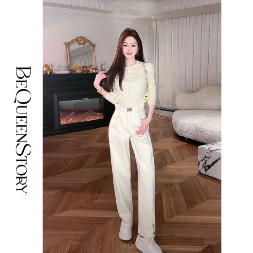 余潇潇【香草奶贝】2025春装新款轻奢百搭宽松舒适显瘦萝卜牛仔裤 商品图4