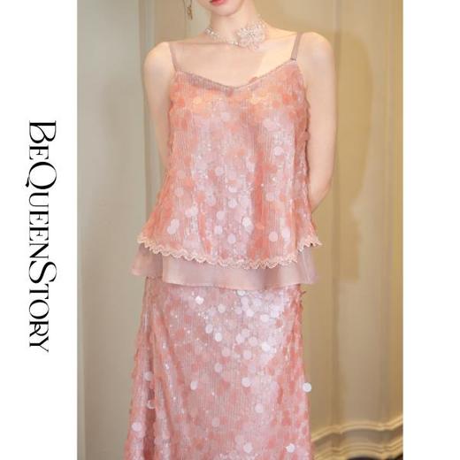 余潇潇【星露千金】2025春装新款时尚气质亮片设计上衣&裙子套装女 商品图4