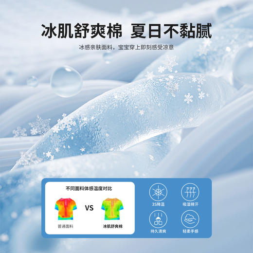 ZB2ET001贝贝怡【花边袖冰感套装】2025夏季新款女童凉感短袖T恤轻薄短裤两件套 商品图6