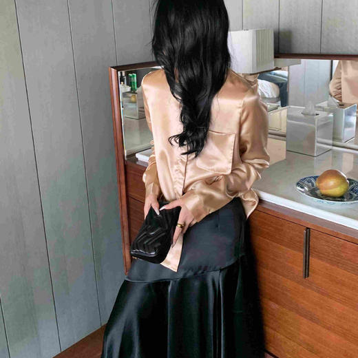 顺丰包邮洛诗琳13842春季设计感口袋衬衫2025新款醋纤上衣20357 商品图2