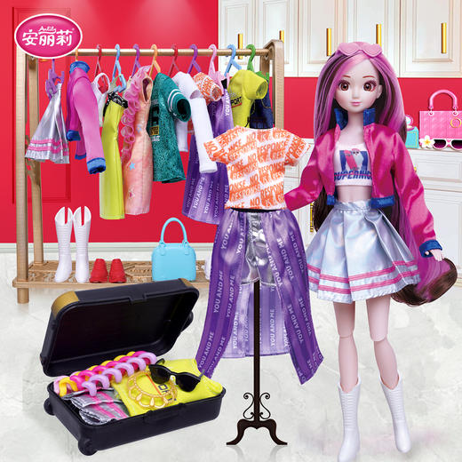 安丽莉公主玩具惊喜娃娃衣帽间女孩仿真换装过家家试衣间套装礼物 商品图3