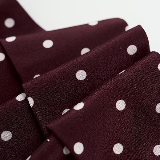 ROMI STUDIO“法式优雅”100%桑蚕丝红白波点系脖发带飘带 436D6105 商品图1