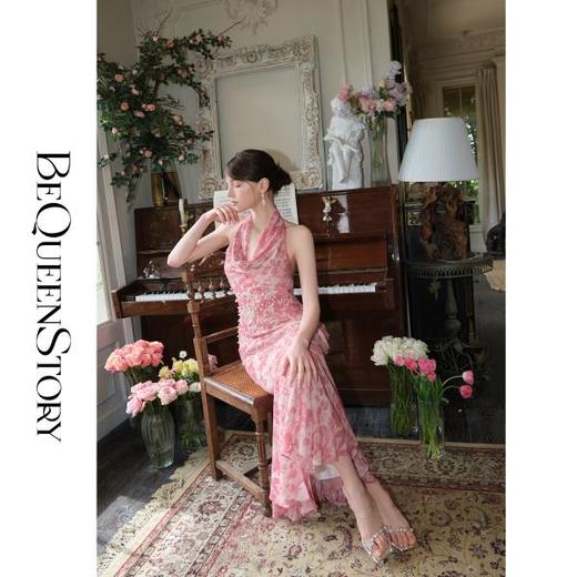 余潇潇【奥汀玫瑰】2025春装新款修身复古气质收腰法式鱼尾连衣裙 商品图4
