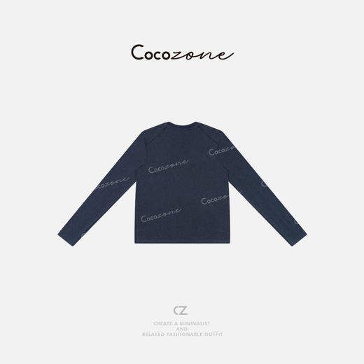 COCO ZONE 刘一一 25新款撞色字母图案圆领长袖T恤CD2A0371 商品图3